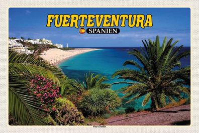 Holzschild 20x30 cm - Fuerteventura Spanien Playa Jandia Meer