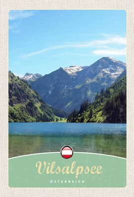 Blechschild 20x30 cm - Vilsalpsee Österreich Wälder Wanderung