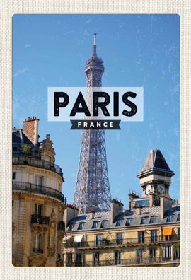 Blechschild 20x30 cm - Paris Frankreich Eiffelturm Stadt
