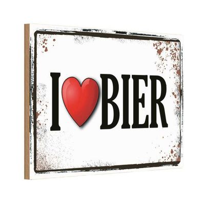 vianmo Holzschild 18x12 cm Essen Trinken Alkohol i love Bier Metall Wanddeko