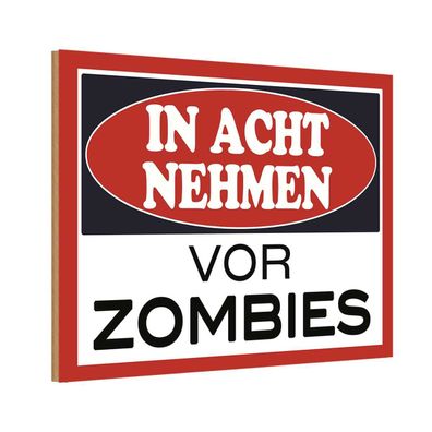 vianmo Holzschild 20x30 cm Dekoration in acht nehmen vor Zombies