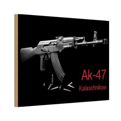 vianmo Holzschild 20x30 cm Dekoration Gewehr AK-47 Kalaschnikow