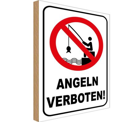 vianmo Holzschild 20x30 cm Warnschild Hinweis Angeln verboten Warnschild
