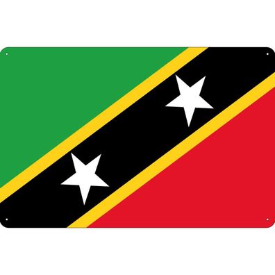 vianmo Blechschild Wandschild 20x30 cm St. Kitts und Nevi Fahne Flagge