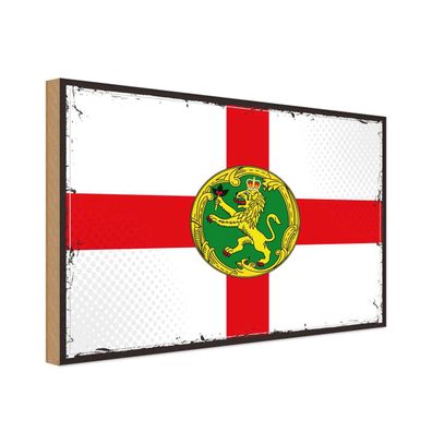 vianmo Holzschild Holzbild 20x30 cm Alderney Fahne Flagge