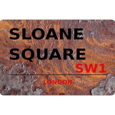 vianmo Blechschild 20x30 cm gewölbt England Sloane Square SW1