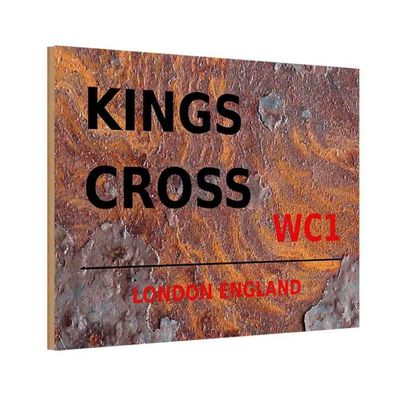 vianmo Holzschild 20x30 cm England England Kings Cross WC1