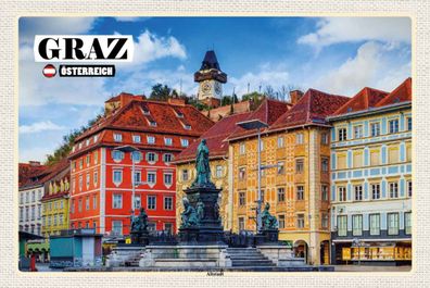 Holzschild 20x30 cm - Graz Österreich Altstadt Architektur
