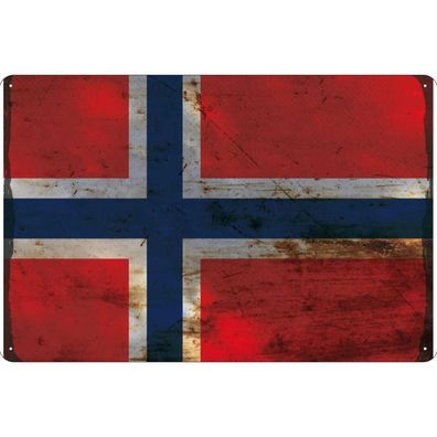 vianmo Blechschild Wandschild 18x12 cm Norwegen Fahne Flagge