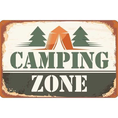 vianmo Blechschild 20x30 cm gewölbt Outdoor Camping Camping Camping Zone Outdoor