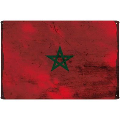 vianmo Blechschild Wandschild 20x30 cm Marokko Fahne Flagge
