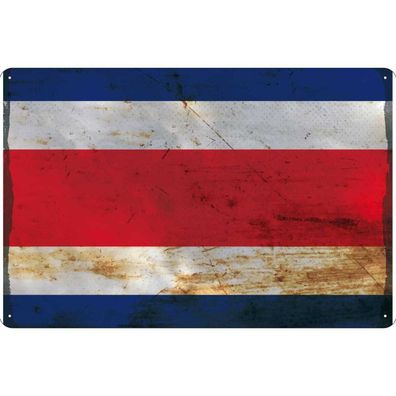 Blechschild 20x30 cm - Costa Rica Costa Rica Rost