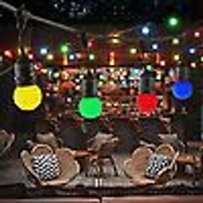 13m LED Outdoor Colorful String Lights Power Supply Multi Color 20 Bulbs Wedding Gard