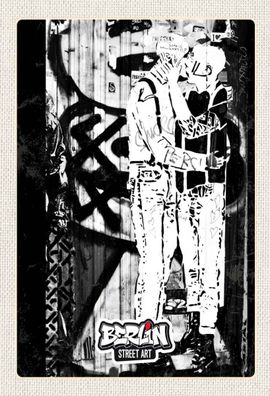 Holzschild 20x30 cm - Berlin Deutschland Geschlecht Graffiti