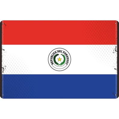 vianmo Blechschild Wandschild 20x30 cm Paraguay Fahne Flagge