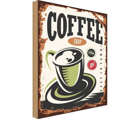 vianmo Holzschild 20x30 cm Essen Trinken Kaffee Coffee Shop premium