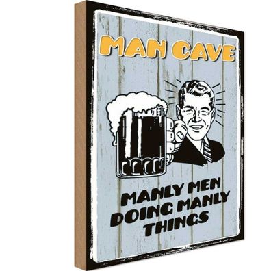 vianmo Holzschild 20x30 cm Männer Frauen Man cave Bier manly men doing
