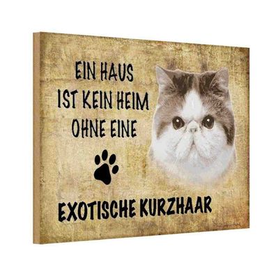vianmo Holzschild 20x30 cm Tier exotische Kurzhaar Katze