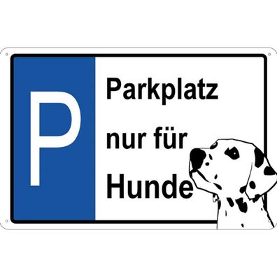 vianmo Blechschild 18x12 cm gewölbt Tier Parkplatz nur für Hunde
