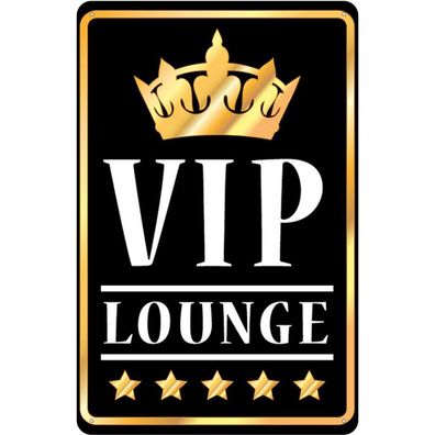 vianmo Blechschild 20x30 cm gewölbt Essen Trinken VIP Lounge Bar (s/ w/ g)