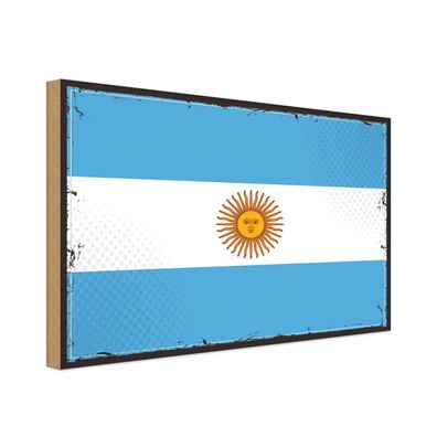 vianmo Holzschild Holzbild 18x12 cm Argentinien Fahne Flagge