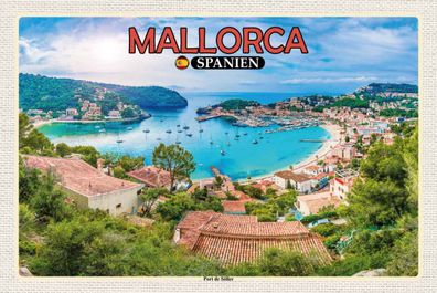 Holzschild 20x30 cm - Mallorca Spanien Port de Sóller