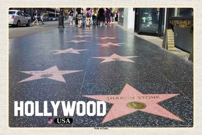 Holzschild 20x30 cm - Hollywood USA Walk of Fame
