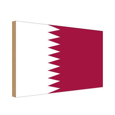 vianmo Holzschild Holzbild 20x30 cm Katar Fahne Flagge