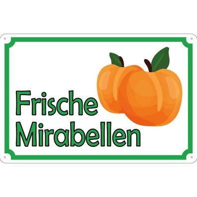 vianmo Blechschild 18x12 cm gewölbt Hofladen Marktstand Laden frische Mirabellen ...