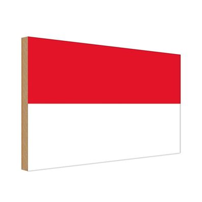 vianmo Holzschild Holzbild 18x12 cm Monaco Fahne Flagge