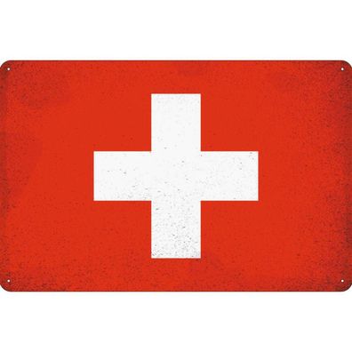 vianmo Blechschild Wandschild 20x30 cm Schweiz Fahne Flagge
