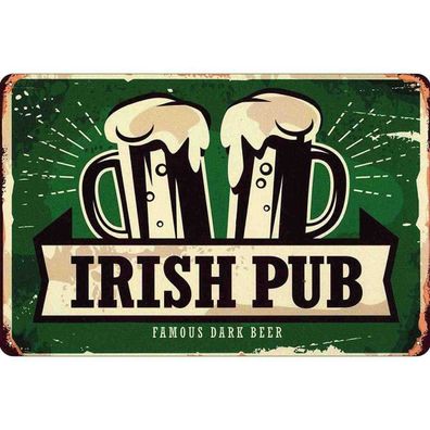 Blechschild 20x30 cm - Irish Pub famous dark beer Bier