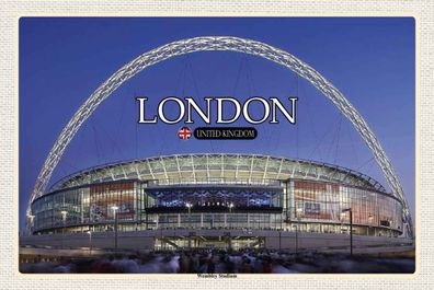 Holzschild 20x30 cm - Wembley Stadium London England