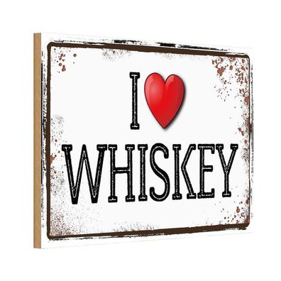 vianmo Holzschild 18x12 cm Essen Trinken Alkohol i love Whiskey Metall Wanddeko