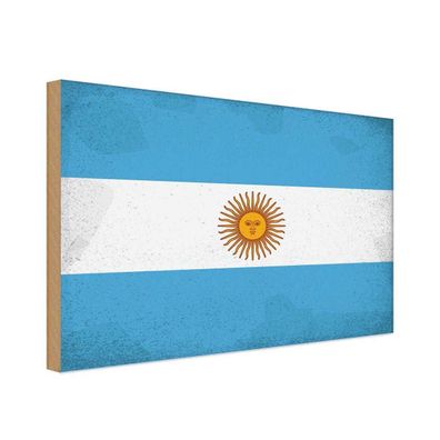 Holzschild 18x12 cm - Argentinien Argentina Vintage