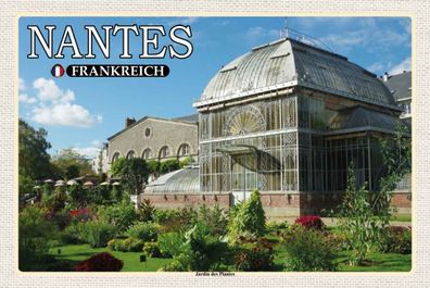 Holzschild 20x30 cm - Nantes Frankreich Jardin des Plantes