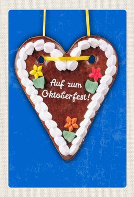 Holzschild 20x30 cm - München Oktoberfest Lebkuchen Herz