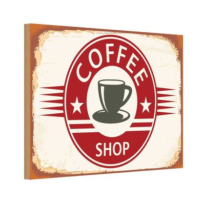 vianmo Holzschild 20x30 cm Essen Trinken Coffee Shop Kaffee Tasse