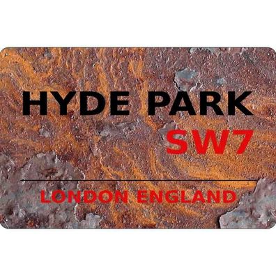 vianmo Blechschild 20x30 cm gewölbt England England Hyde Park SW7