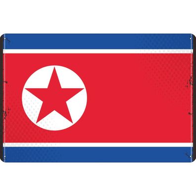 vianmo Blechschild Wandschild 20x30 cm Nordkorea Fahne Flagge
