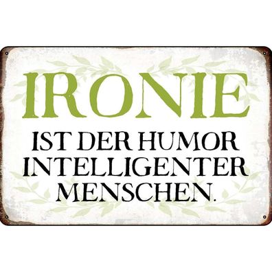 Blechschild 20x30 cm - Ironie Humor intelligent Metal