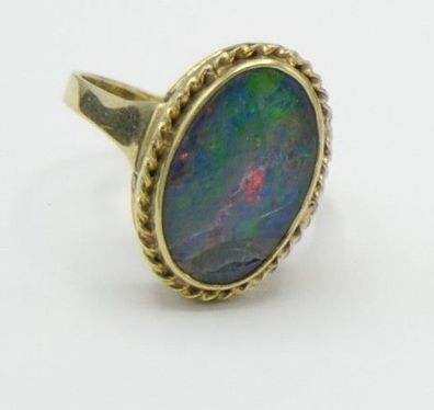 Opal Solitär Siegel Ring 585 Gold