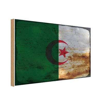 vianmo Holzschild Holzbild 20x30 cm Algerien Fahne Flagge