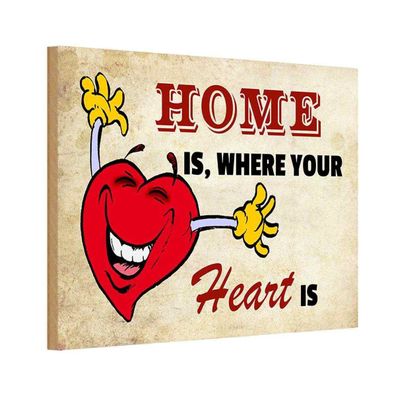 vianmo Holzschild 20x30 cm Dekoration Home is where your Heart is