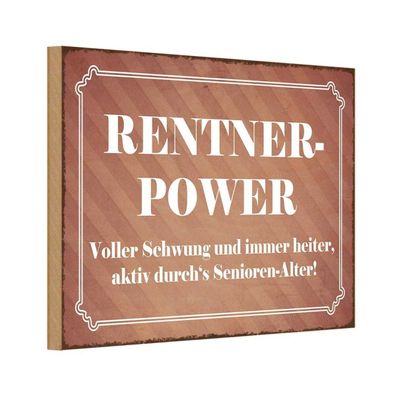 vianmo Holzschild 20x30 cm Dekoration Rentner Power Senioren Alter