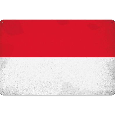 vianmo Blechschild Wandschild 20x30 cm Indonesien Fahne Flagge