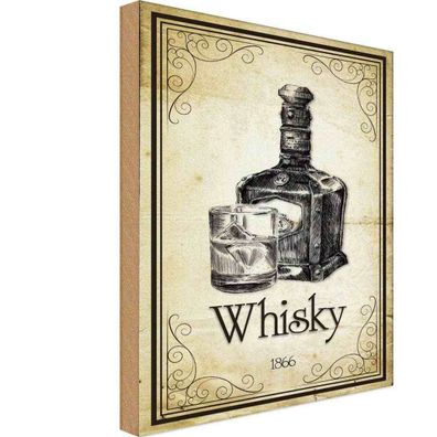 vianmo Holzschild 20x30 cm Essen Trinken Alkohol 1866 Whisky