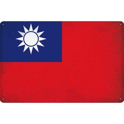 vianmo Blechschild Wandschild 18x12 cm China Taiwan Fahne Flagge