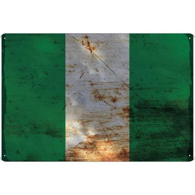 vianmo Blechschild Wandschild 18x12 cm Nigeria Fahne Flagge