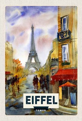 Blechschild 20x30 cm - Eiffel Tower malerisches Bild Kunst